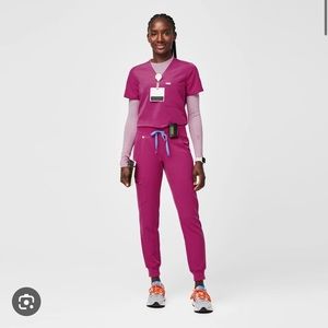 Figs Catarina Raspberry Sorbet Scrub Top